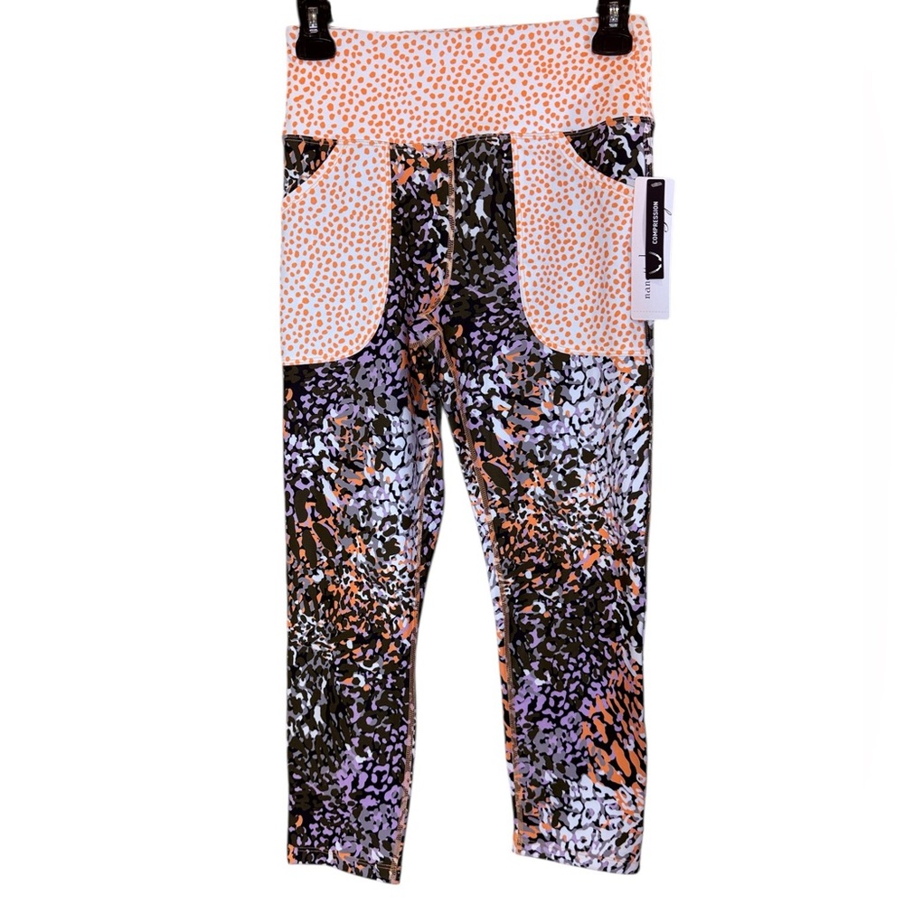Nanette Lepore Women’s Leggings in Orange, Black, Purple Animal Print sz S